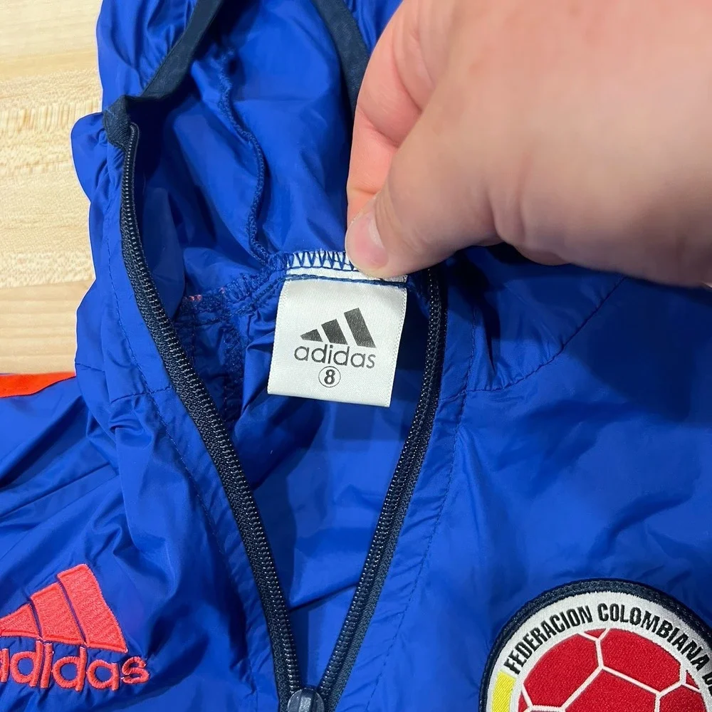 Adidas Colombia National Soccer Team Packable Windbreaker Jacket, Boys Size 8